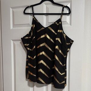 SHEIN Black and Gold Chevron Camisole